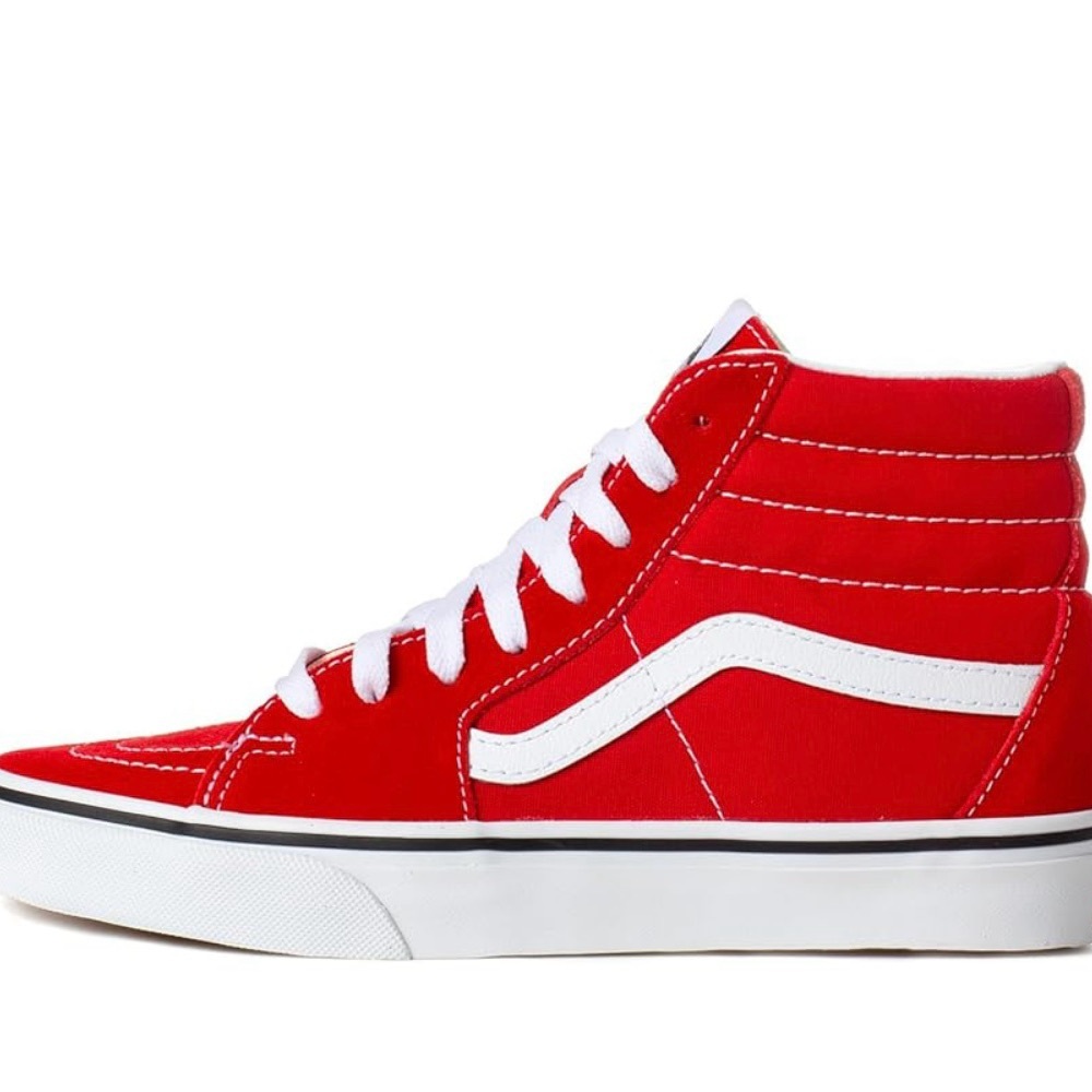 Vans Bold Red and White Platform High-Tops women’s 9